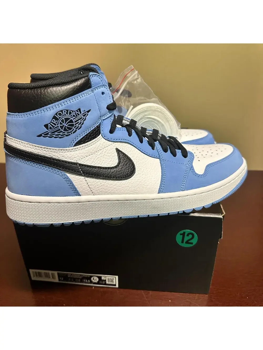 Nike Air Jordan 1 High G sz12 University Blue/White golf tiger DQ0660 400